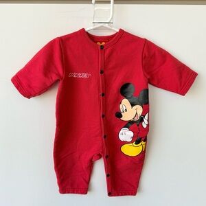 Vintage Disney Mickey Mouse infant baby boy sleep n' play coverall size 6/9M